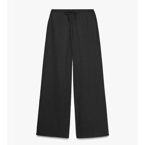 Zara NWT stretchy black wide leg drawstring pants